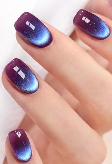 Born Pretty Navy Blue Purple Aurora Jelly Glass Cat Magnetic Eye Gel Polish