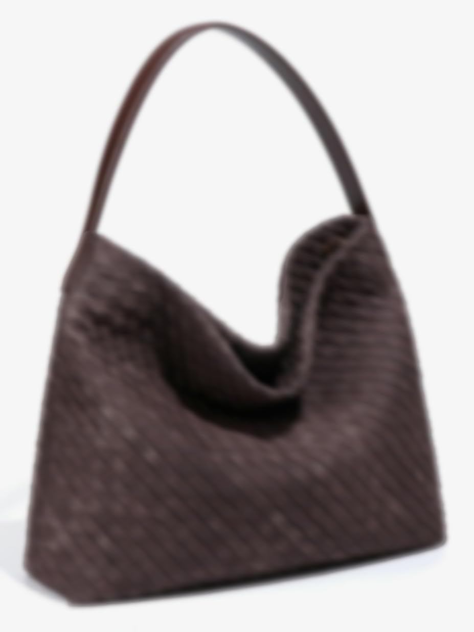 Slouchy Hobo-Tasche aus Wildleder, gewebt, für Damen, trendige Wildleder-Geldbörse, Crossbody, halbmondförmig, Schultertasche mit Tragegriff oben