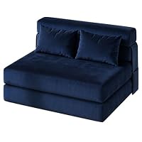 OPULENTHOME Canapé lit Convertible 2 Place Pliable avec Oreillers,2 in 1Fauteuil-lit Convertible en Velours cô