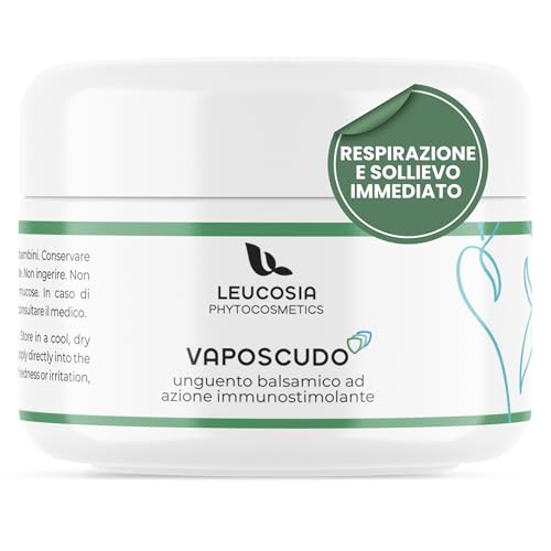 Leucosia VapoScudo Unguento Immunostimolante Rinforza le Difese Naturali, Unguento Balsamico per Raffreddore, Sollievo e Facile Respirazione - Con Echinacea - 50 ml