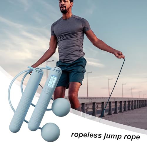 Cuerda de saltar digital con bola ajustable de conteo preciso y mangos ergonómicos 6