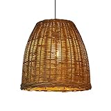 HAIIQU Lámpara Colgante Antigua Para Mesa De Comedor Lámpara Colgante Industrial De Ratán Lámpara Colgante De Ratán Tejida A Mano Lámpara Colgante De Techo Estilo