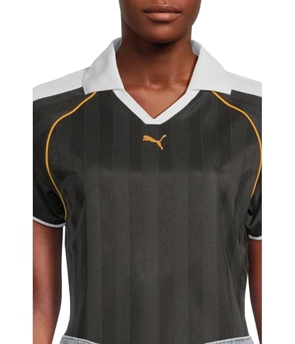 PUMA Womens T7 Relaxed Collared Short Sleeve Jersey Casual - Black - Size L - image 3