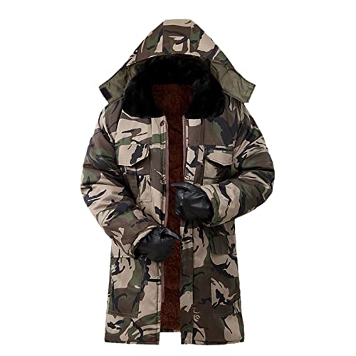 Parka chaude homme veste polaire hiver coton épais vert s