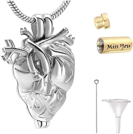 Personalized Heart Shape Cremation Jewelry for Ashes For Women Men Urn Necklaces For Ashes Customizable Pet Dog Ashes Necklace Keepsake Memorial Pendant For Adult