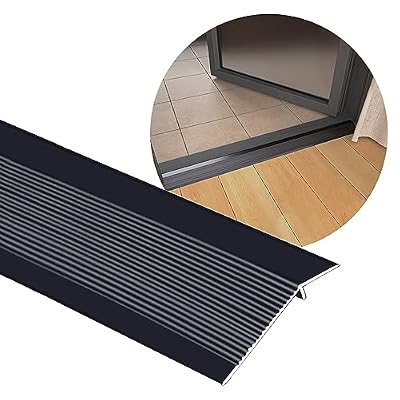 Extra Wide Aluminum Floor Transition Threshold Strip, 2mm Thick Metal Thresholds For Doorways, Black White Gold Overlap Edge Reducer, Edging Trim For Flooring Mats Tiles, Additional Adhesive
