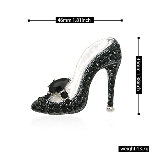 Image of High Heel Brooch Ladies Crystal Rhinestone High Heel Princess Shoes Women Stylish Charm Brooch Pin