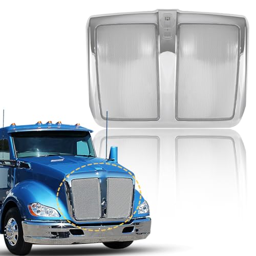 Image of Grille for Kenworth T680 2015-2022 Front Grill with Bug Screen OEM Replacement Kenworth T680 Semi Truck (Chrome)
