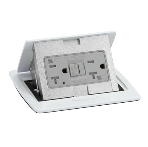 Lew Electric Pop Up Countertop Electrical Outlet, GFCI Receptacle (White)