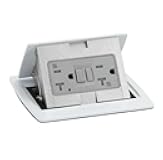 Lew Electric Pop Up Countertop Electrical Outlet, GFCI Receptacle (White)