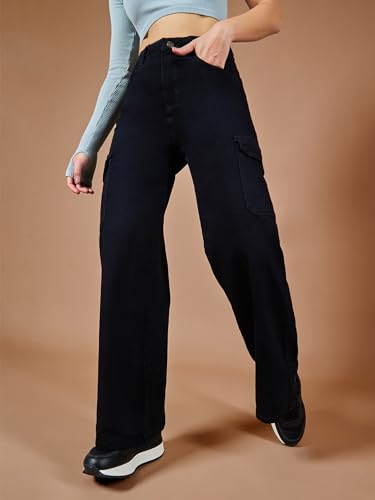 Image of Dolce Crudo Women's Wide Leg High-Rise Clean-Look Jean's