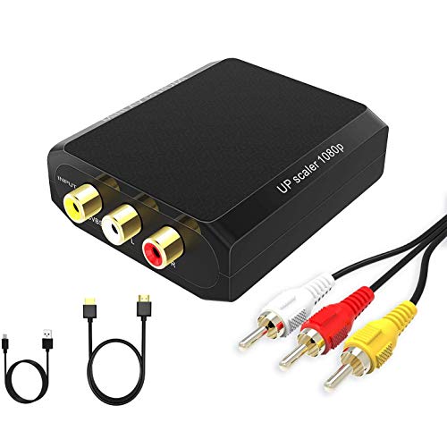 RCA to HDMI Converter, Wenter 1080P AV to HDMI Converter/ Composite to HDMI Converter with HDMI & RCA Cable for Xbox/PS2/Wii/VHS/VCR/DVD to Play on HDMI Digital TV