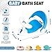 Baby Bath Seat for Babies 6 Months & Up Sitting Up | Non-Slip Bath Seat with Safety Suction Cups & Temperature Alert, Baby Bath Seat for Tub, Shower & Bathtub (Blue)