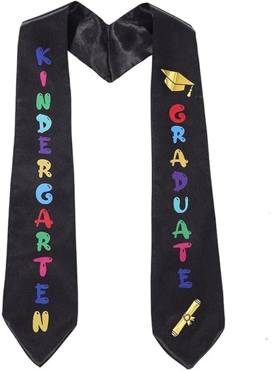 Kids Graduation Stole Sash, Cute Colorful Kindergarten Grad Stole, Printed Preschool Graduate Decoration,Girl's Fashion Scarves Kindergarten Graduate Decoration