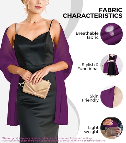 Shawls & Wraps for Women: Elegant Chiffon Shawls for Evening & Wedding Dresses2