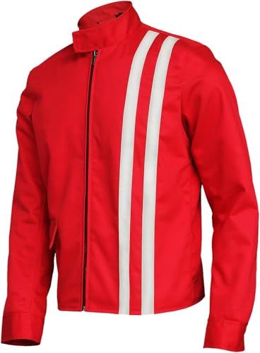 Mens Speed Racer Movie Retro Classic Stripes Motorcycle Jacket - Steve Cotton Biker Jacket Men2