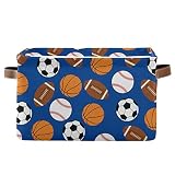 Rectangular Storage Basket Storage Bin - Sports Football Baseball Basketball Soccer Collapsible Stor
