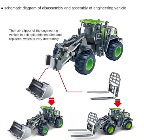 Image of Unbreakable Alloy Head Engineering Vehicle Inertial Excavator, Forklift, Bulldozer, Road Roller with Realistic Shape Models Friction Powered Construction Truck Toy Set for Kids