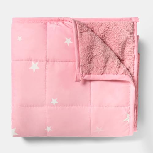 Dreamscene Star Weighted Blanket Blush Pink, Valentines Gifts Therapy Anxiety Relief Insomnia Autism Reversible Fluffy Teddy Fleece Throw, 100 x 150cm - 3kg(Disclaimer:Only suitable for age 3+years) - Image 6