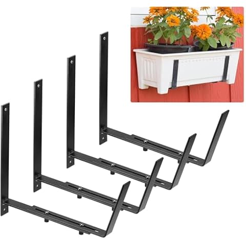 Littleduckling Adjustable Window Planter Box Brackets Cover