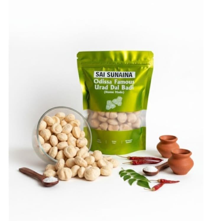 SAI SUNAINA Urad Dal biri Badi, Odissa Famous Handmade Traditional beuli Bori, Gluten Free vadi 200g 1