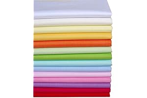 Precut Twill Fabric Quarters, Embroidered Craft Fabric for Patches (15.7"x19.7")