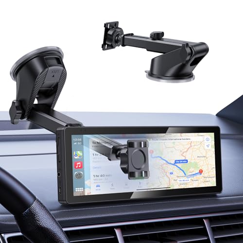 iGoevo Suction Cup Car CarPlay Screen Mount, Suitable for in-Car Monitors and CarPlay Screens, Tool-Free Installation, Dashboard & Windshield Use, 360° Rotation for Easy Angle Adjustment