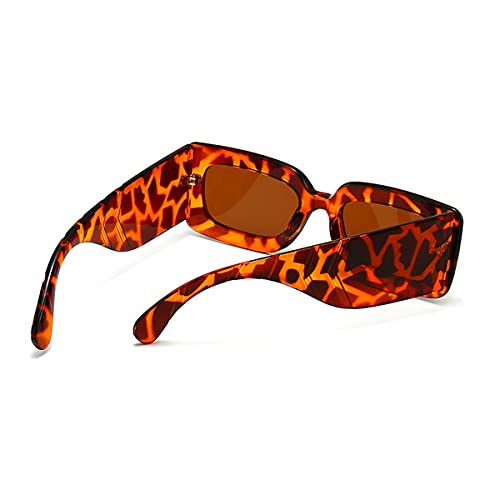Image of laureles /Square Snakeskin Pattern Rectangle Sunglasses Men Women Vintage Fluorescent Green Shade Glasses
