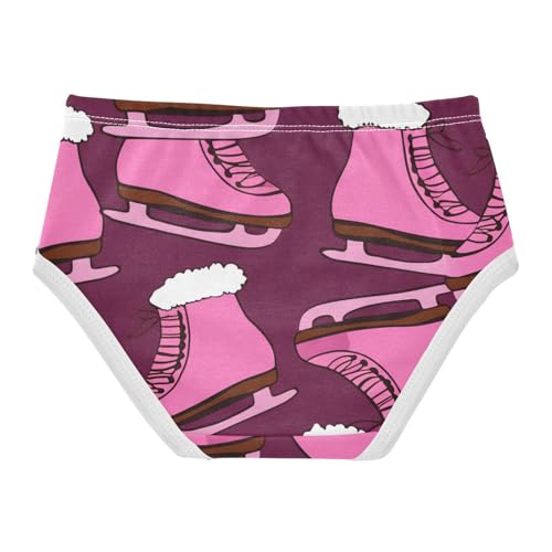 Cotton Toddler Underwear Custom Pink Ice Skates Magenta Little Girl Panties Pattern Briefs Underpants 2t2