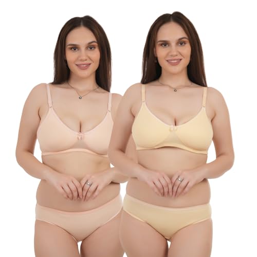 Image of Unitrust Premium Lingerie Set with Full Coverage Non-Padded Bra and Hipster Panty Set