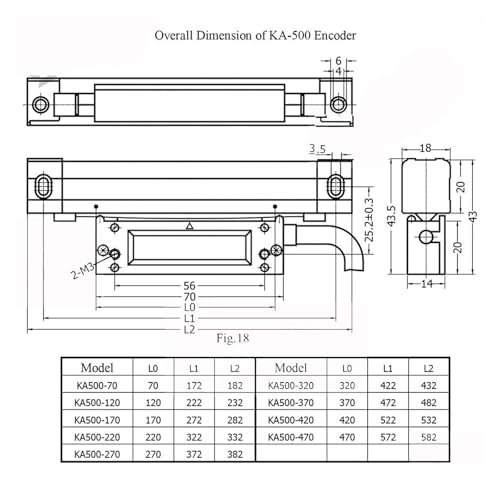 Linear Scale KA500 Small Digital Grating Electronic Scale miniatura 3