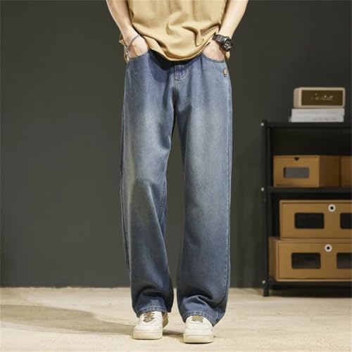 Men's Vintage Jeans Lyocell Straight Soft Loose Denim Trousers Streetwear4