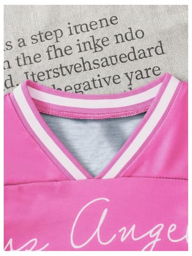 Image of WDIRARA Toddler Girl's Jersey Shirt Number Graphic Tee Short Sleeve V Neck Top