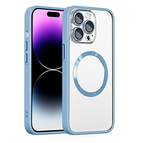 Coque magnétique pour iPhone 14 Pro Max antichoc de qualité militaire bleu