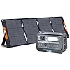 ALLWEI Solar Generator 2400W with 1x 200W Solar Panel, 2048Wh LiFePO4 Portable Power Station, Fast Charge in 1.5H, 4 AC Outlet, Expandable to 10240Wh for RV Camping Home Backup Outdoor Power Outage