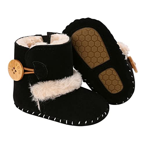 Image of Jonbaem Newborn Baby Boys Girls Snow Winter Boots Infant Toddler Soft Sole Winter Warm Crib Booties Shoes