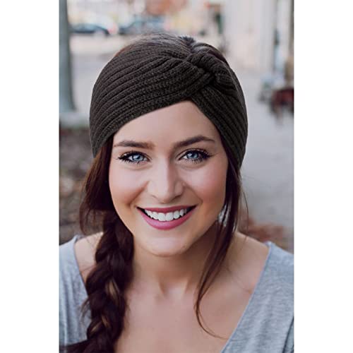 Dreshow Women Warm Knitted Headband Winter Ear Warmer Crochet Head Wraps Thick Fleece Lining Hair Bands thumb #1