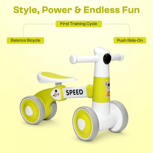 Image of Toyzone Impex Pvt Ltd Toyzone Balance Bicycle Green |Bicycle Ride On|Push Cycle with Music & Lights |Manual Mini Ride on for Boys & Girls|Sturdy First Riding Toy | Kids