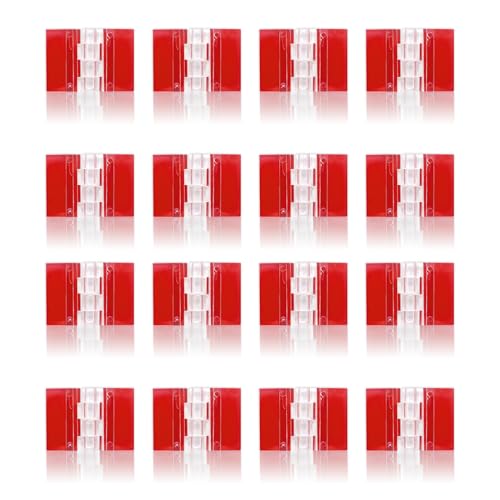 Kyuionty 16 Pack Self-Adhesive Clear Acrylic Hinges, 35x25mm Transparent Folding Plastic Hinges for DIY Box, Display Stand