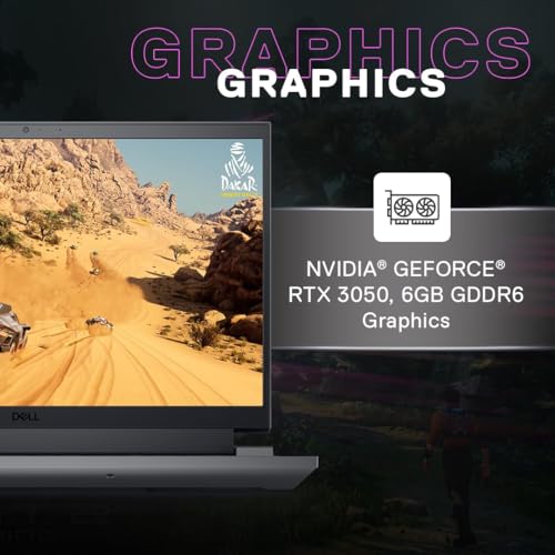 Image of Dell G15-5530 Gaming Laptop, Intel Core i7-13650HX Processor /16GB /512GB SSD /NVIDIA RTX 3050 (6GB GDDR6) /15.6 inch (39.62cm) FHD 120Hz 250 nits /Win 11 + MSO'21 /Backlit Keyboard /Dark Shadow Gray /2.65kg