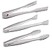 HINMAY Small Serving Tongs Set 6-Inch Appetizer Tongs Stainless Steel Mini Tongs, Set of 6
