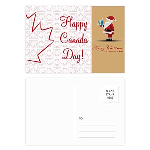 Cartes postales Canada Day feuille d'érable Père Noël pour écrire vos vœux d'été