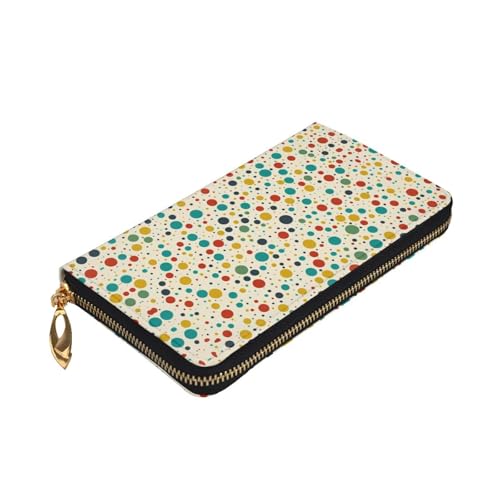 Women's Long Cash Wallet, PU Leather Elegant Clutch Change Purses with Zipper, Travel, Gifts (Retro Modern Print)3