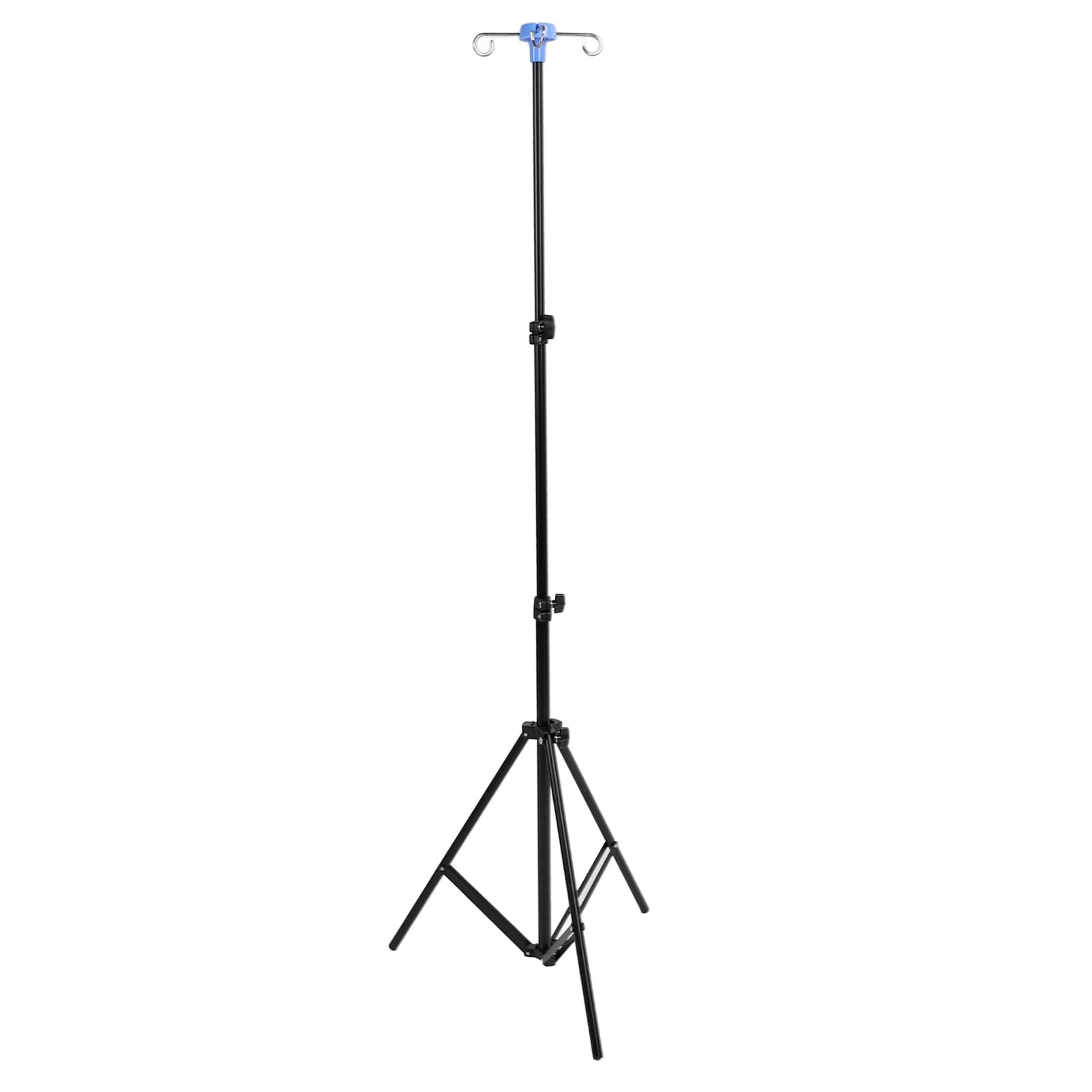Supporto Per Asta Portaflebo Portatile Pieghevole Treppiede, Supporto Per Asta Portaflebo a 4 Ganci Supporto Per Asta Portatile in Acciaio Inossidabile Per Ospedale, Clinica (Nero)