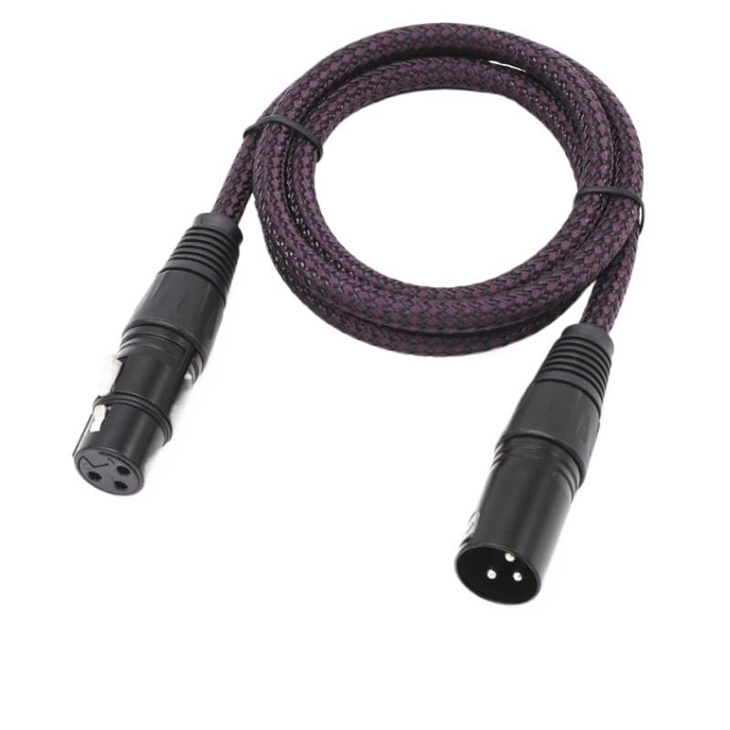 Przedłużenie linii męsko-żeńskiej zbalansowany wzmacniacz miksera XLR linia mikrofonu na żywo (brązowa czarna netto, 1,8 m)