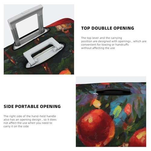 Christmas Tree With Three Red Ornaments Elastic Travel Luggage Covers Dustproof Scratch-Resistant Suitcase Protector Fit 22-24 Inch3