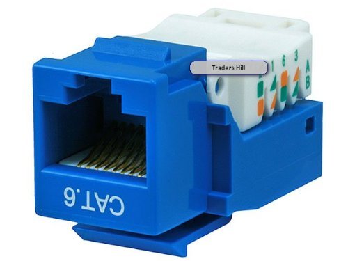 (Pack of 10) - Keystone Jack Tooless RJ-45 Cat-6 Blue (RJ45 Cat Tool Less)