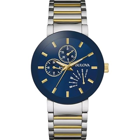 Bulova Men's Modern Two-Tone Stainless Steel 6-Hand Multi-Function Quartz Watch Style: 98C123 Cover
