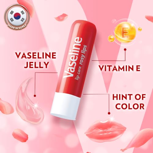 Image of Vaseline Lip Care Rosy Lips Tinted Lip Balm Stick 4.8g (Pack of 3)