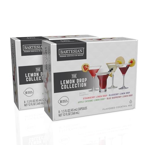 Image of Bartesian Lemon Drop Variety Mixer Capsules for Cocktail Machine - Home Bar Mixology Cocktails Mix Pod Capsule Set To Use With the Bartesian Cocktail Drink Maker Machine - 16 Pack